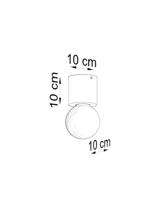 Sollux Salgado Ceiling Mount Light 13cm Gray with Socket E27