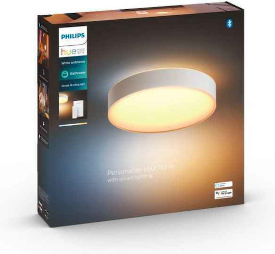 Philips Inteligent Plafonieră de Tavan Baie 38.1buc Albă cu LED Integrat și Telecomandă