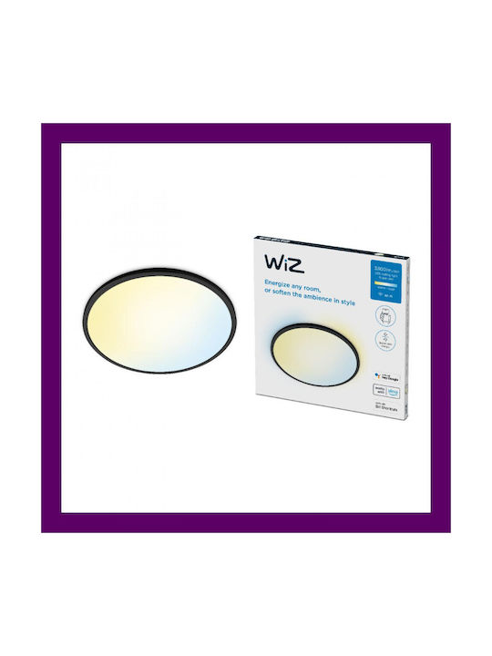 WiZ Smart Deckenleuchte 55cm Schwarz mit Integrierter LED und Fernbedienung