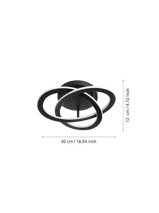Eglo Rolimare Ceiling Mount Light 42cm Black with Integrated LED