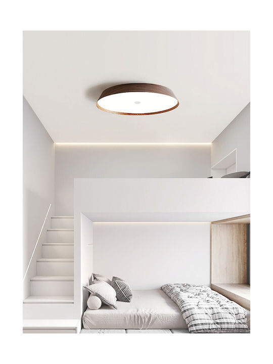 VK Lighting Ceiling Mount Light 51cm Brown with Integrated LED
