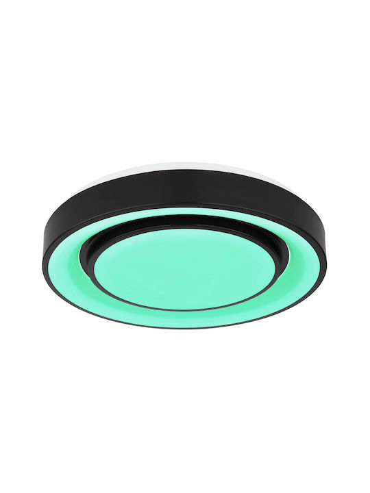 Globo Lighting Sully Ceiling Mount Light 38cm Black with Integrated LED and Remote Control