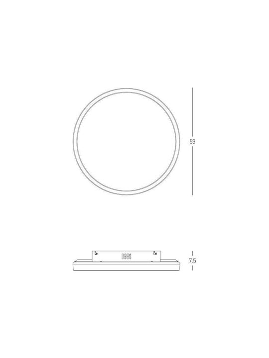 Zambelis Lights Ceiling Mount Light Black with Integrated LED