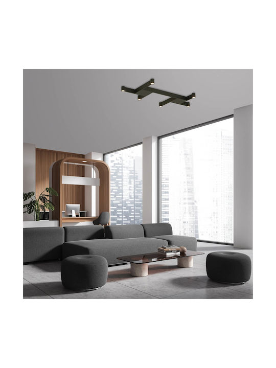 Zambelis Lights Ceiling Mount Light 80cm Black with Integrated LED