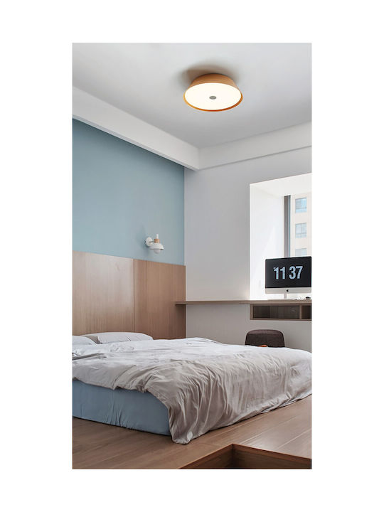 VK Lighting Πλαφονιέρα Οροφής 33εκ. Μπεζ με Ενσωματωμένο LED