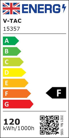 V-TAC Deckenleuchte 50cm Weiß mit Integrierter LED und Fernbedienung