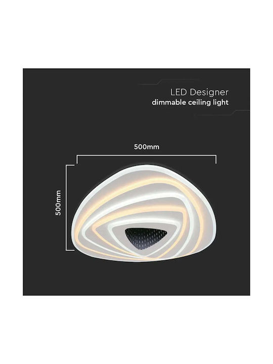 V-TAC Deckenleuchte 50cm Weiß mit Integrierter LED und Fernbedienung