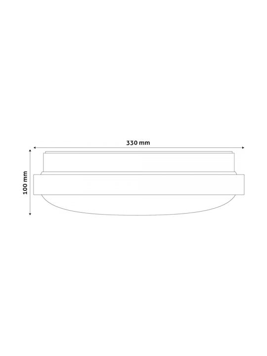 Avide ACLO33NW-18W-ALU Πλαφονιέρα Οροφής 33εκ. Λευκή με Ενσωματωμένο LED