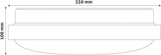 Avide ACLO33NW-18W-ALU Ceiling Mount Light 33cm White with Integrated LED