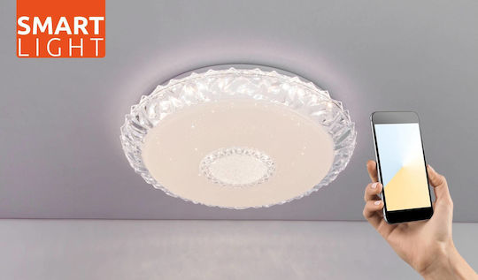 Globo Lighting Eddie Ceiling Mount Light 50cm White with Integrated LED and Remote Control