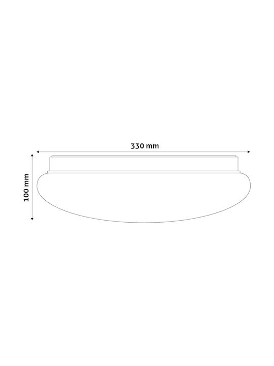 Avide ACLO33NW-18W-RD Πλαφονιέρα Οροφής 33εκ. Λευκή με Ενσωματωμένο LED