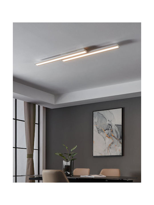 Eglo Saliteras Smart Ceiling Mount Light 116cm White with Integrated LED and Remote Control