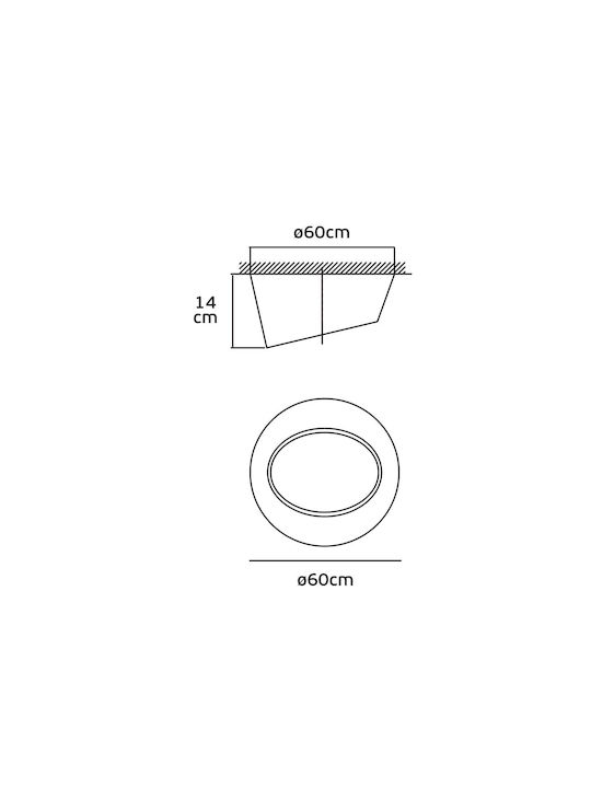 VK Lighting Ceiling Mount Light 60cm Gray with Socket GU10
