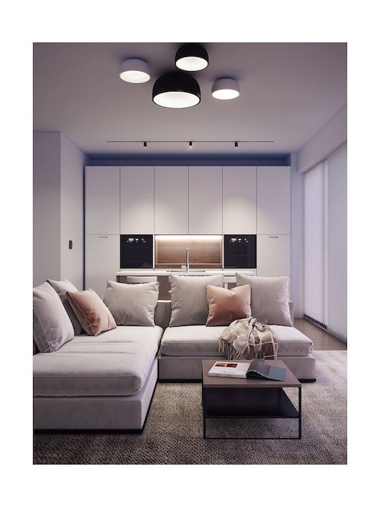 VK Lighting Πλαφονιέρα Οροφής 30εκ. Μαύρη με Ντουί E27