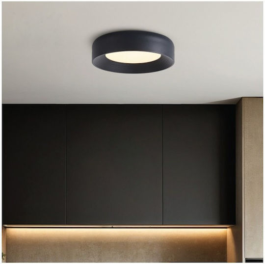 Eurolamp Deckenleuchte 40cm Schwarz mit Integrierte LED