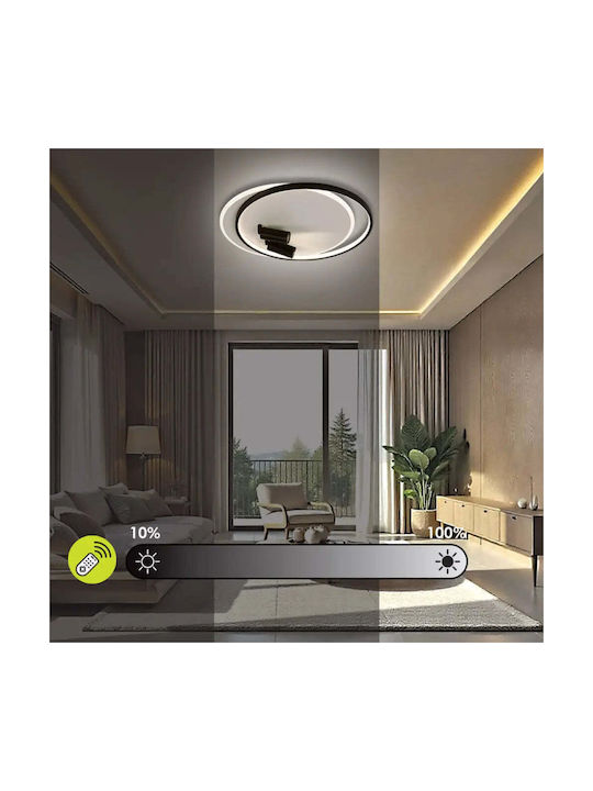 Vivalux Aragon Ceiling Light 55cm Black with Integrated LED and Remote Control