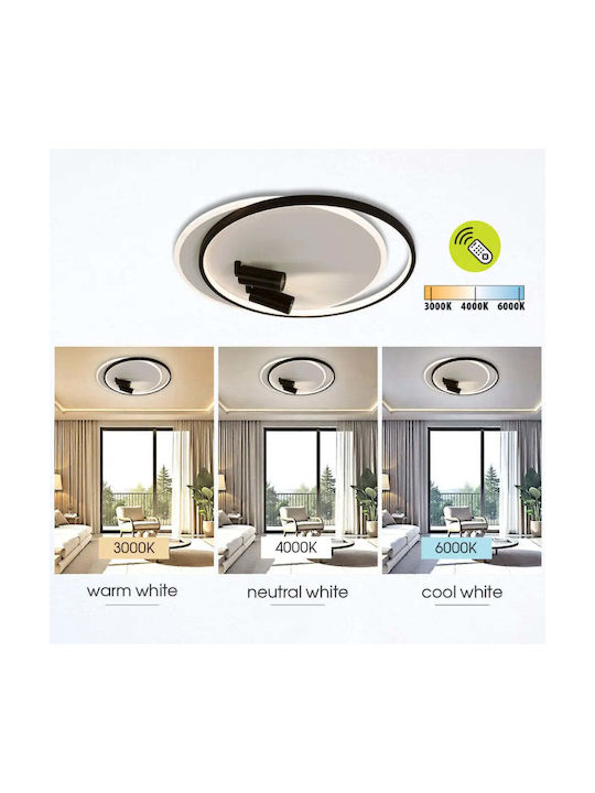 Vivalux Aragon Ceiling Light 55cm Black with Integrated LED and Remote Control