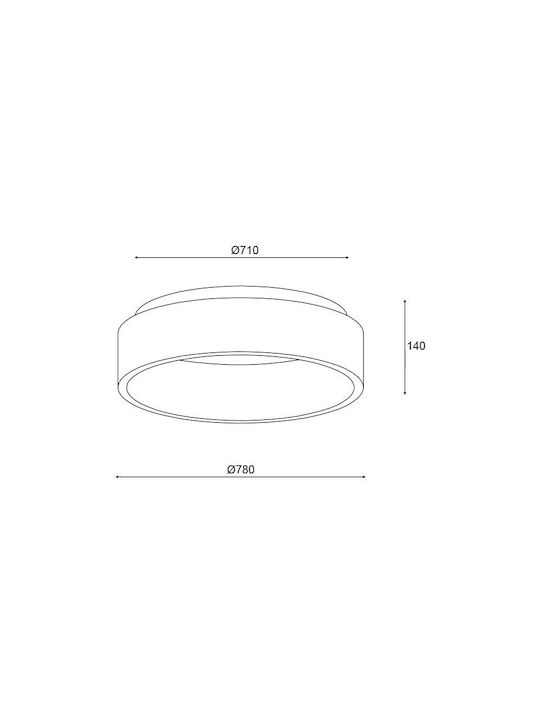 Aca Apollo Ceiling Mount Light 78cm White with Integrated LED
