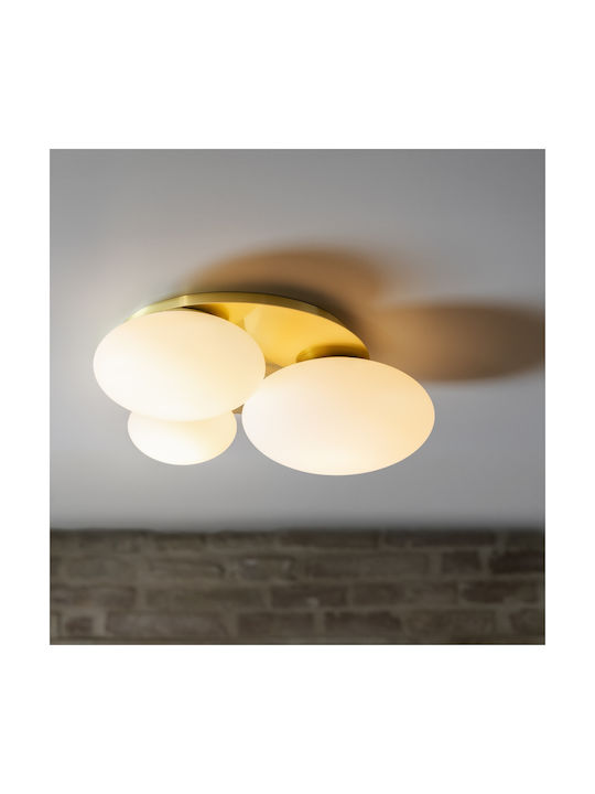 Ideal Lux Nimfea Πλαφονιέρα Οροφής 46εκ. Κίτρινη με Ντουί GX53