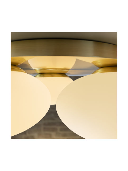 Ideal Lux Nimfea Πλαφονιέρα Οροφής 46εκ. Κίτρινη με Ντουί GX53