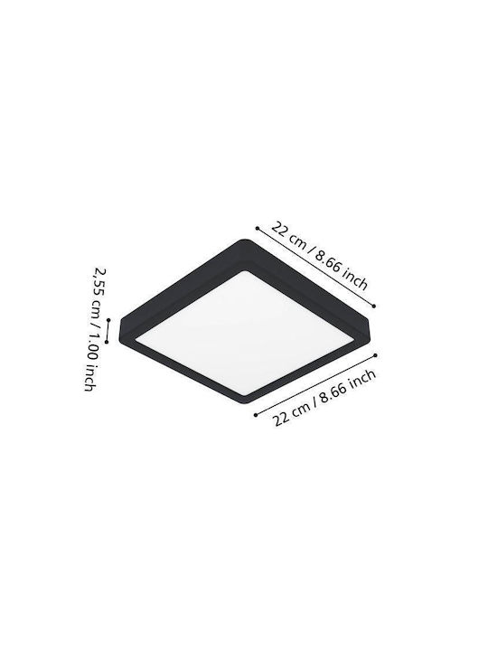 Eglo Fueva Plafonieră de Tavan Baie 22buc Neagră cu LED Integrat