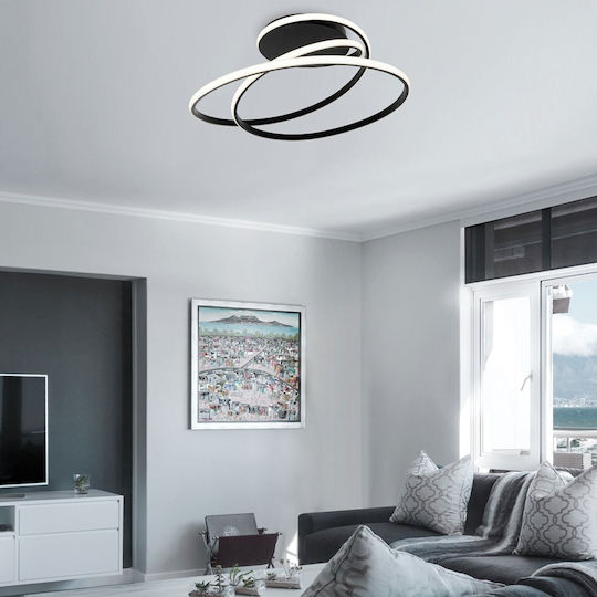 Viokef Deckenleuchte 54cm Schwarz mit Integrierter LED