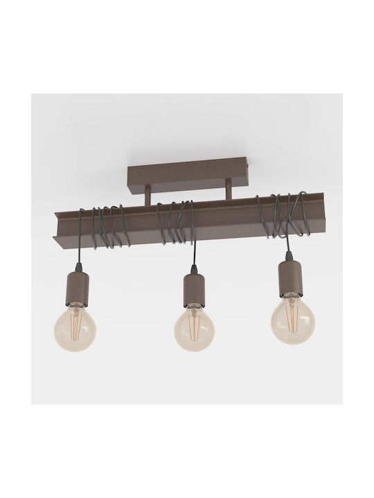 Eglo Townshend Ceiling Mount Light 55cm Brown with Socket E27