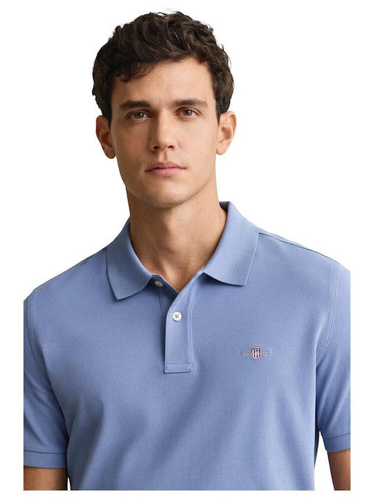 Shield Polo T-Shirt Stahlblau