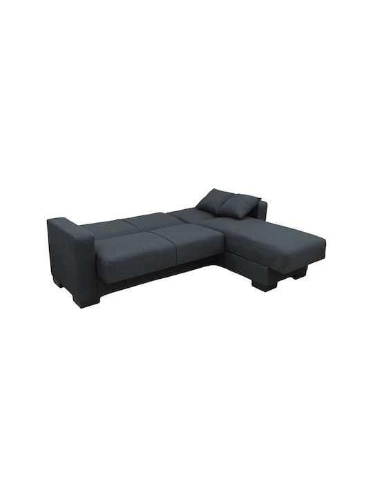 Dumma Corner Sofa Bed with Reversible Corner & Storage Space Anthracite 226x146x86 cm