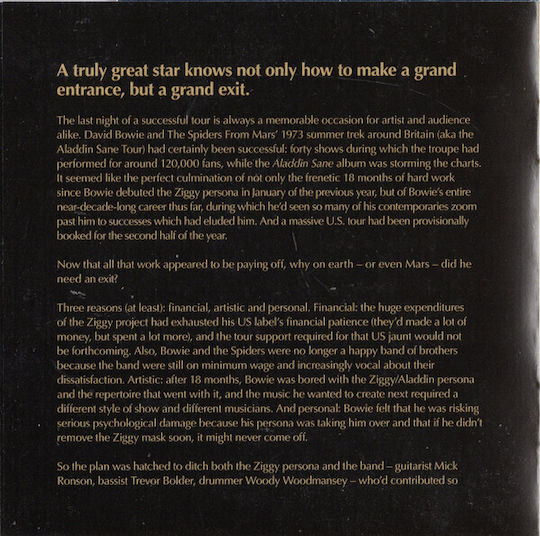 David Bowie Ziggy Stardust Spiders From Mars Motion Picture Soundtrack 50th Anniversary Edition Cd