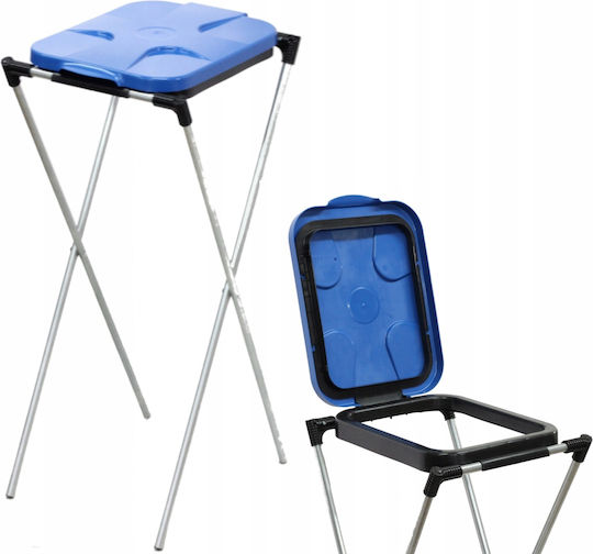 Plastic Waste Bin Sorting Stand Single-Station 240lt Blue