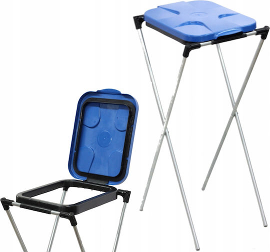 Plastic Waste Bin Sorting Stand Single-Station 240lt Blue