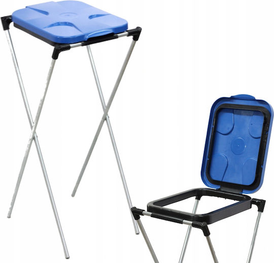 Plastic Waste Bin Sorting Stand Single-Station 240lt Blue