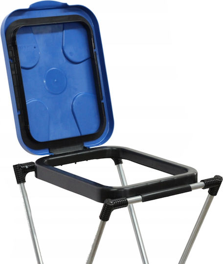 Plastic Waste Bin Sorting Stand Single-Station 240lt Blue