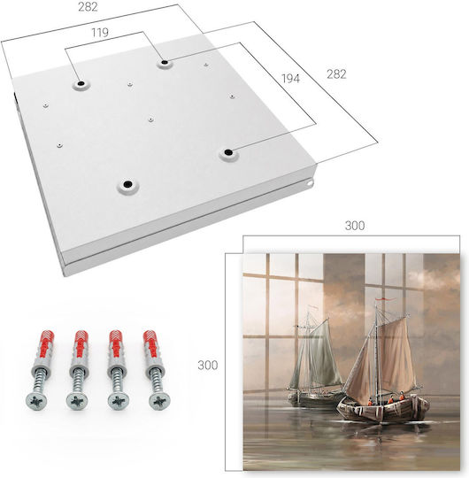 Tulup Κλειδοθήκη Τοίχου Μεταλλική 50 θέσεις 30x30x5cm