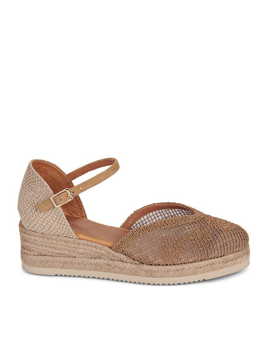 Ceuta Damenplattformen in Stil Espadrilles Braune
