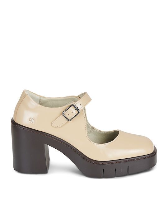 Beigen Pumps 1984 Nappa Shinny Champagner