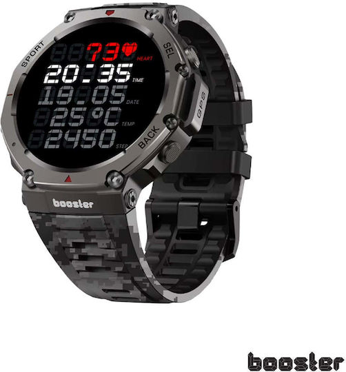 Booster Smartwatch Military M2 52mm cu Pedometru (Titaniu Spațial)