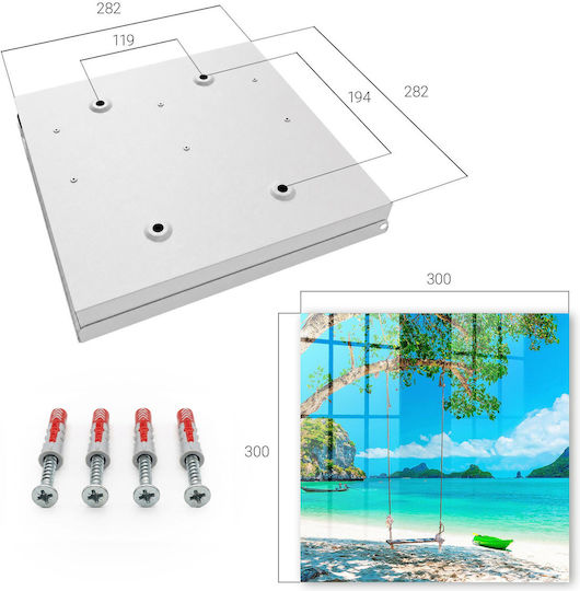 Tulup Metallic Wall Key Hook 50 Hooks 30x30x5cm