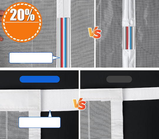 Pet Friendly Door Mosquito Net with Magnetic Clasp Made of White Polyester 220x120cm