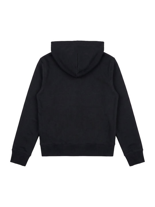 Kinder-Sweatshirt Strickjacke mit Kapuze Schwarz