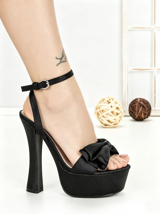 Sandale Elegante Damă Din Material Negru