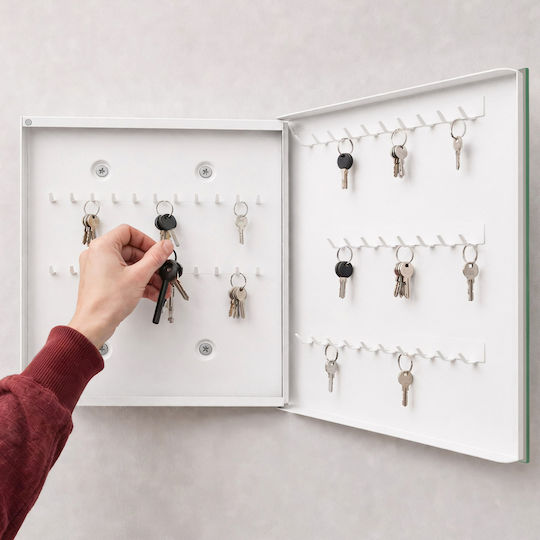 Tulup Metallic Wall Key Hooks 50 Hooks 30x30x5cm