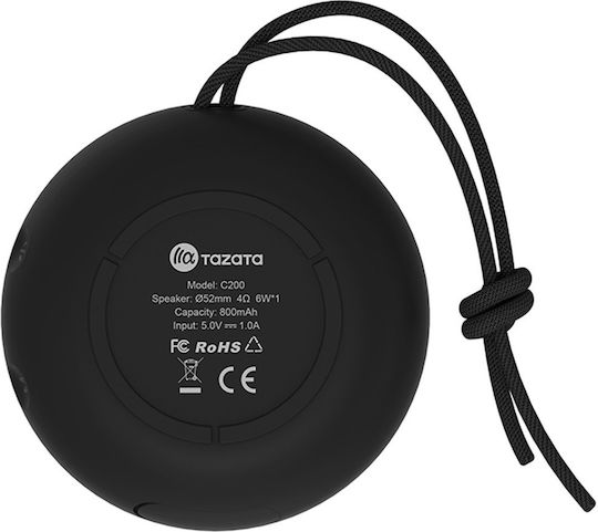 Tazata Palm 5 Водоустойчив Bluetooth високоговорител с живот на батерията до 10 часа Черен