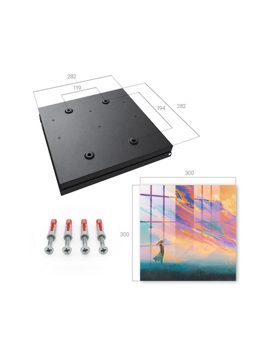 Tulup Agățătoare Chei De Perete Metalică 50 Compartimente 30x30x5cm