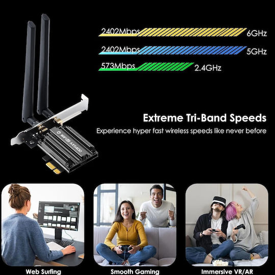 WiFi 6 Wireless Network Card (5400Mbps) PCI-e