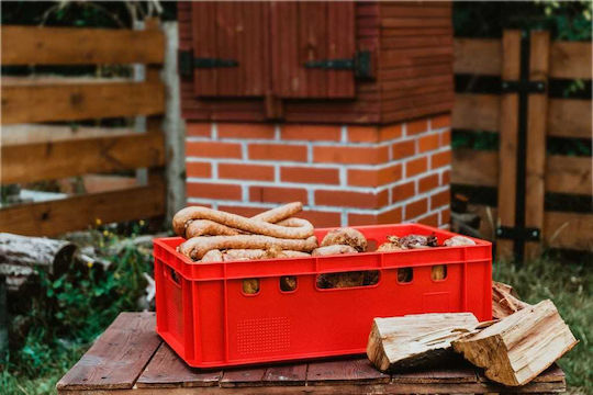 Box E2 Καλάθι Αποθήκευσης Πλαστικό με Καπάκι Λευκό 60x40x20cm