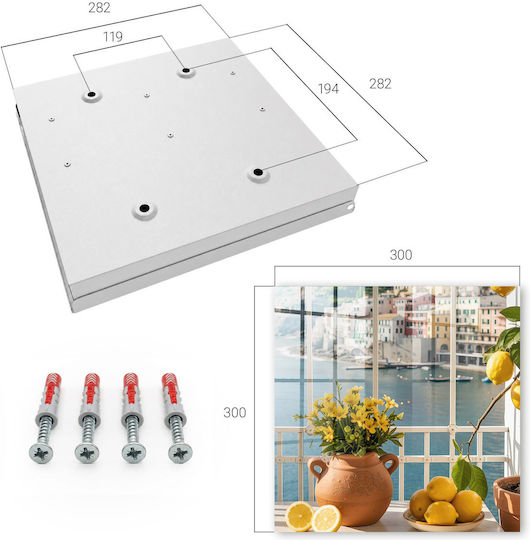 Tulup Agățătoare Chei De Perete Metalică 50 Compartimente 30x30x5cm
