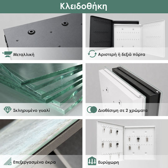 Tulup Металик Стенна Ключалка 50 Места 30x30x5см