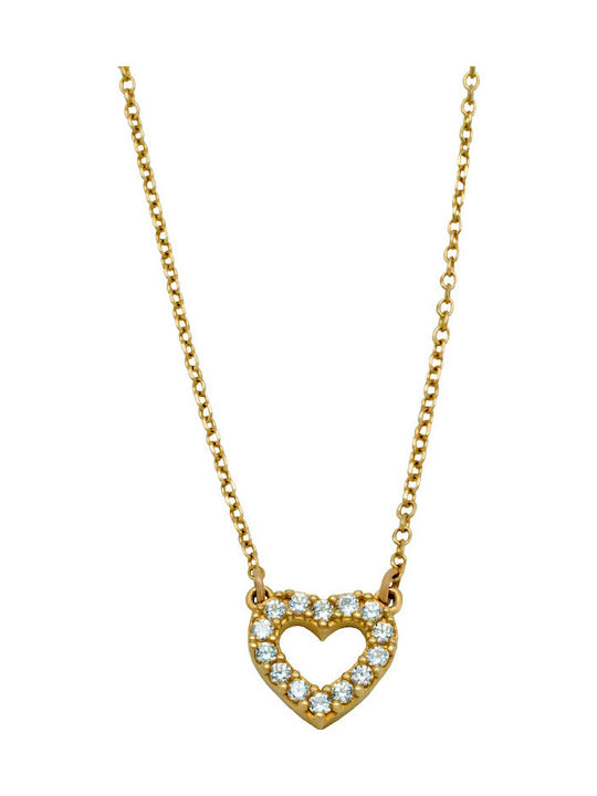 Savvas Design Halskette aus 9K Gold mit Zirkon AKOL01259